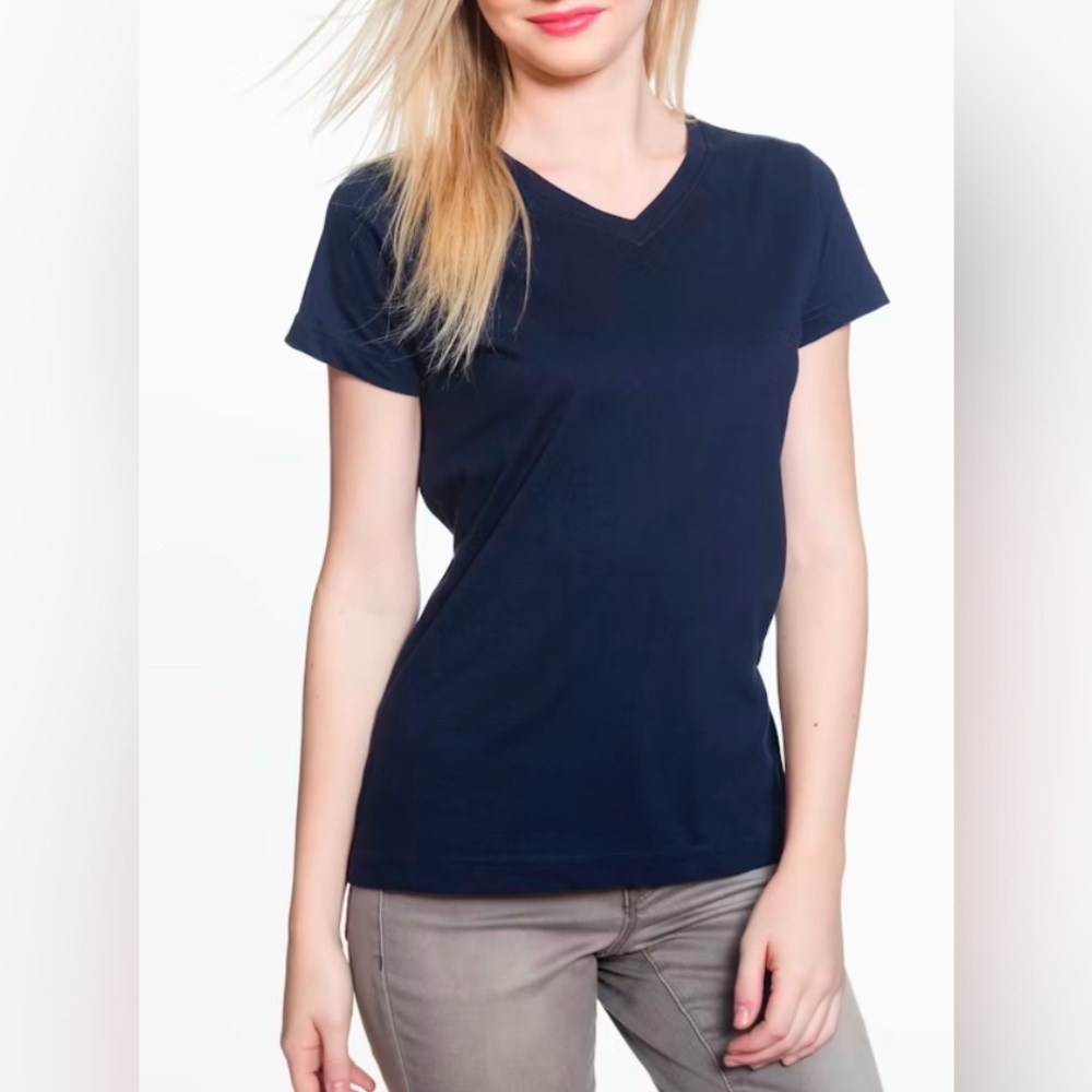 Athletic Works short sleeve t-shirt women V Neck Navy blue size Small